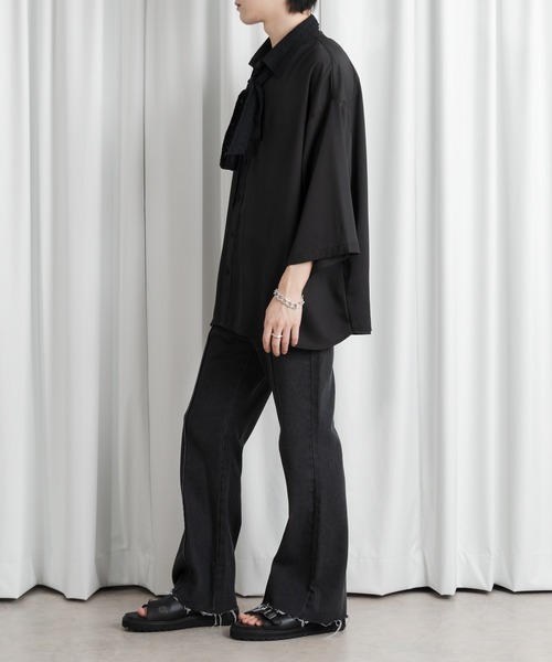 Adoon plain（アドーンプレーン）の「【Adoon plain 】レースボウタイシャツ（シャツ/ブラウス・メンズ・ブラック/ブルー・MEDIUM/LARGE）」の11枚目の写真