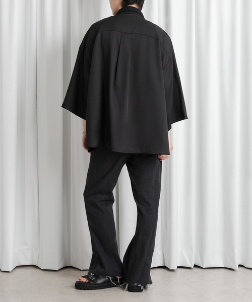 Adoon plain（アドーンプレーン）の「【Adoon plain 】レースボウタイシャツ（シャツ/ブラウス・メンズ・ブラック/ブルー・MEDIUM/LARGE）」の12枚目の写真