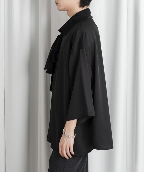 Adoon plain（アドーンプレーン）の「【Adoon plain 】レースボウタイシャツ（シャツ/ブラウス・メンズ・ブラック/ブルー・MEDIUM/LARGE）」の18枚目の写真