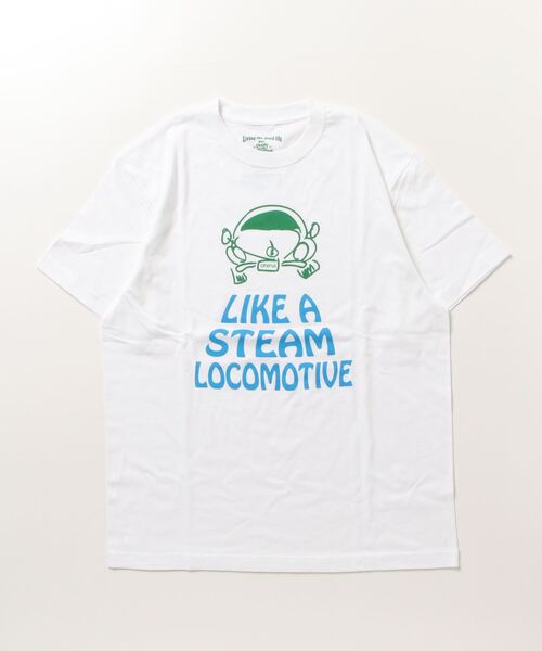 DOWN ON THE CORNER（ダウンオンザコーナー）の「S/S TEE“LOCOMOTIVE”（Tシャツ/カットソー・メンズ・ホワイト・LARGE/X-LARGE/MEDIUM）」の4枚目の写真