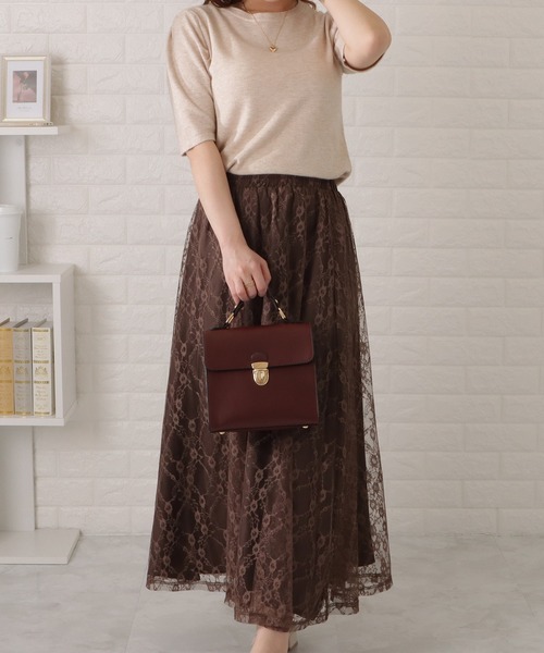 Lace Ladies(レースレディース)の「ラウンドネックギャザーニットプルオーバー(シャツ/ブラウス・レディース・ブラック/ベージュ/ブルー/ホワイト/ピンク・M/XL)」の10枚目の写真
