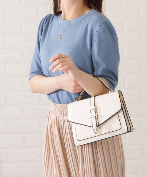 Lace Ladies(レースレディース)の「ラウンドネックギャザーニットプルオーバー(シャツ/ブラウス・レディース・ブラック/ベージュ/ブルー/ホワイト/ピンク・M/XL)」の18枚目の写真