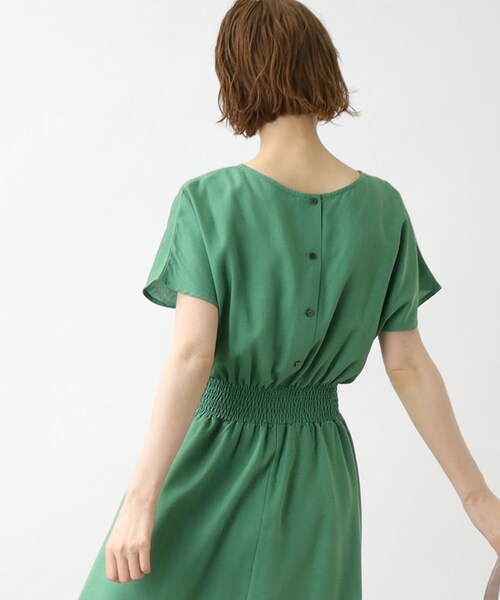 grove(グローブ)の「◆バックボタンフレンチスリーブワンピース(ワンピース・レディース・ブラック系1/ダークグリーン/ネイビー・02/03/04/05/01)」の13枚目の写真