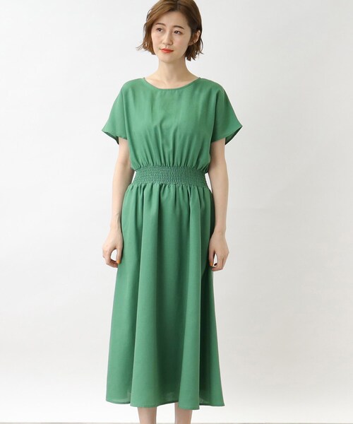 grove(グローブ)の「◆バックボタンフレンチスリーブワンピース(ワンピース・レディース・ブラック系1/ダークグリーン/ネイビー・02/03/04/05/01)」の11枚目の写真