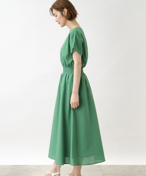 grove(グローブ)の「◆バックボタンフレンチスリーブワンピース(ワンピース・レディース・ブラック系1/ダークグリーン/ネイビー・02/03/04/05/01)」の10枚目の写真