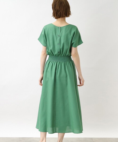 grove(グローブ)の「◆バックボタンフレンチスリーブワンピース(ワンピース・レディース・ブラック系1/ダークグリーン/ネイビー・02/03/04/05/01)」の9枚目の写真