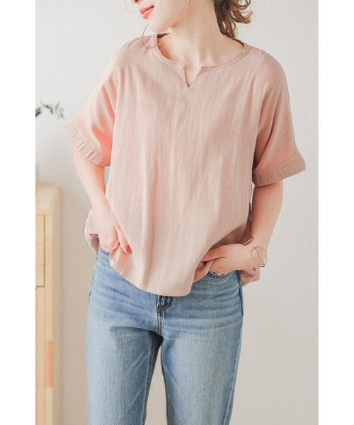 AMELY(エミリー)の「ギャザースリーブプルオーバー(その他トップス・レディース・イエロー/ホワイト/ピンク/ナチュラル・フリー)」の18枚目の写真