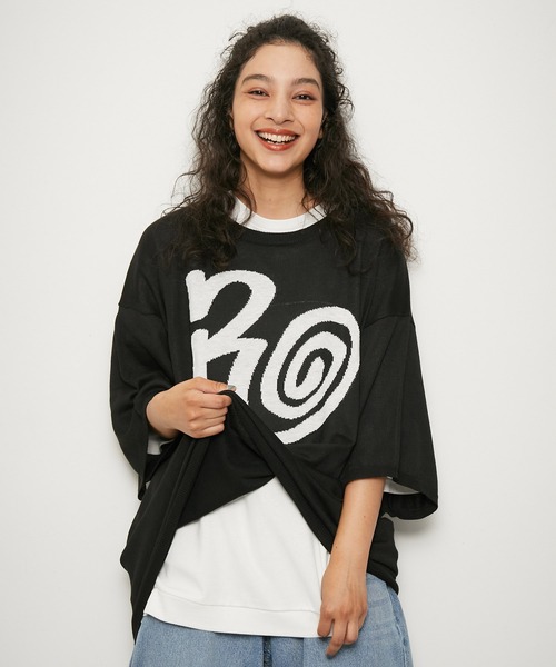 re_k by JUNRED（レクバイジュンレッド）の「re_k by JUNRED / アソートアート半袖ニットプルオーバー（Tシャツ/カットソー・メンズ・ライトグレー/ブラック/パープル/グリーン・S/M/L）」の6枚目の写真