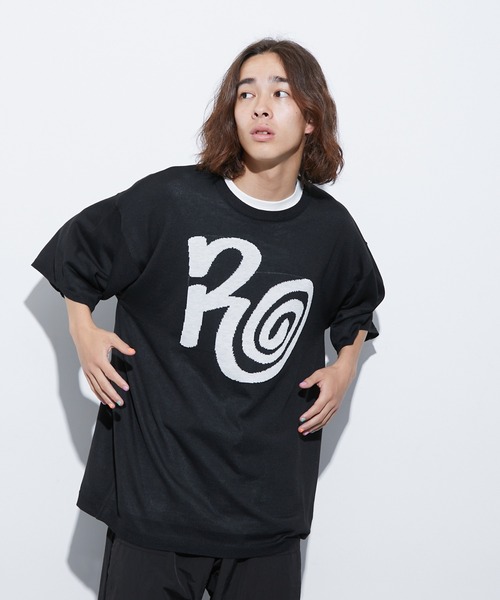 re_k by JUNRED（レクバイジュンレッド）の「re_k by JUNRED / アソートアート半袖ニットプルオーバー（Tシャツ/カットソー・メンズ・ライトグレー/ブラック/パープル/グリーン・S/M/L）」の9枚目の写真