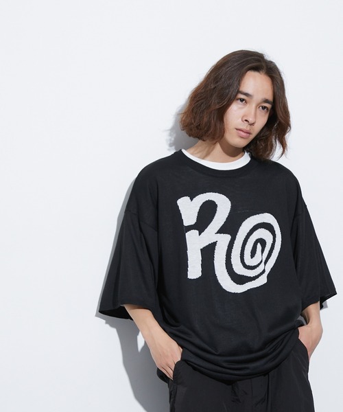 re_k by JUNRED（レクバイジュンレッド）の「re_k by JUNRED / アソートアート半袖ニットプルオーバー（Tシャツ/カットソー・メンズ・ライトグレー/ブラック/パープル/グリーン・S/M/L）」の10枚目の写真