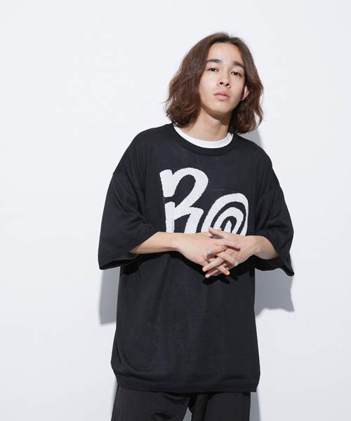 re_k by JUNRED（レクバイジュンレッド）の「re_k by JUNRED / アソートアート半袖ニットプルオーバー（Tシャツ/カットソー・メンズ・ライトグレー/ブラック/パープル/グリーン・S/M/L）」の11枚目の写真