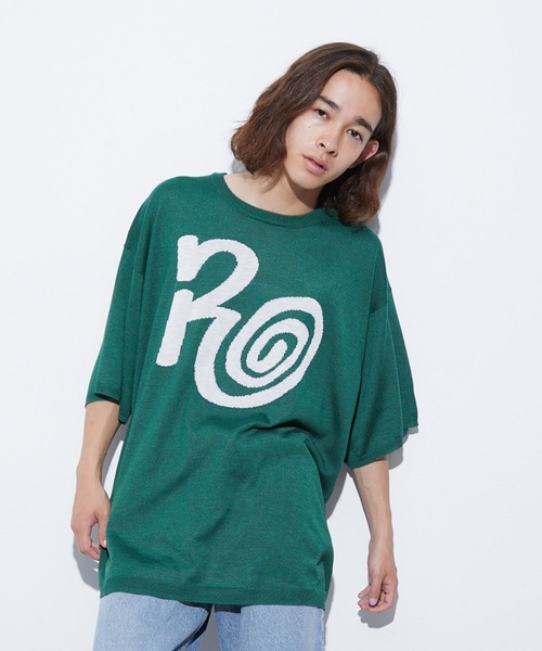re_k by JUNRED（レクバイジュンレッド）の「re_k by JUNRED / アソートアート半袖ニットプルオーバー（Tシャツ/カットソー・メンズ・ライトグレー/ブラック/パープル/グリーン・S/M/L）」の12枚目の写真