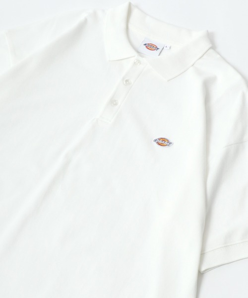 Dickies(ディッキーズ)の「Dickies/ディッキーズ オーバーサイズ カノコ ミニワッペン刺繍 ポロシャツ(ポロシャツ・メンズ・ブラック/ホワイト/グリーン/ネイビー・M/L/XL)」の1枚目の写真