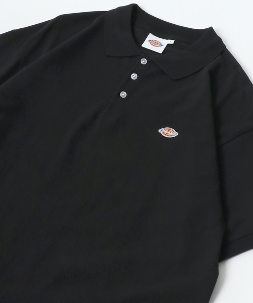 Dickies(ディッキーズ)の「Dickies/ディッキーズ オーバーサイズ カノコ ミニワッペン刺繍 ポロシャツ(ポロシャツ・メンズ・ブラック/ホワイト/グリーン/ネイビー・M/L/XL)」の2枚目の写真