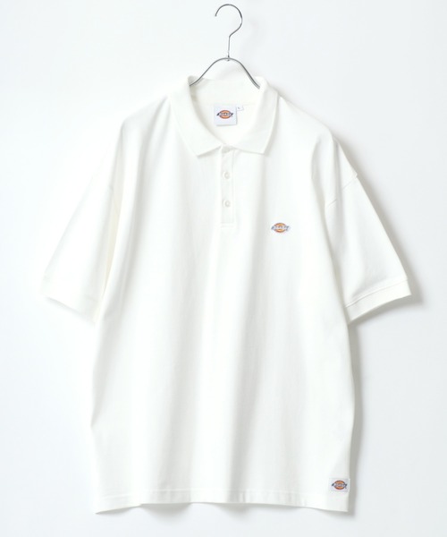 Dickies(ディッキーズ)の「Dickies/ディッキーズ オーバーサイズ カノコ ミニワッペン刺繍 ポロシャツ(ポロシャツ・メンズ・ブラック/ホワイト/グリーン/ネイビー・M/L/XL)」の8枚目の写真