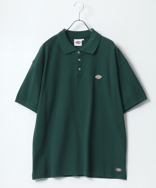 Dickies(ディッキーズ)の「Dickies/ディッキーズ オーバーサイズ カノコ ミニワッペン刺繍 ポロシャツ(ポロシャツ・メンズ・ブラック/ホワイト/グリーン/ネイビー・M/L/XL)」の11枚目の写真