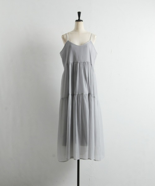 &. NOSTALGIA(アンドドットノスタルジア)の「【ZOZO限定】オーガンジーキャミワンピース(ワンピース・レディース・グレー/ブラック・FREE)」の8枚目の写真