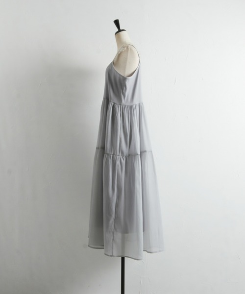 &. NOSTALGIA(アンドドットノスタルジア)の「【ZOZO限定】オーガンジーキャミワンピース(ワンピース・レディース・グレー/ブラック・FREE)」の9枚目の写真