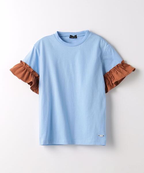 green label relaxing（グリーンレーベルリラクシング）の「TJ ソリッド フリル袖 Tシャツ 100cm-130cm（Tシャツ/カットソー・キッズ・ライトブルー/オフホワイト・100cm/130cm/120cm/110cm）」の2枚目の写真