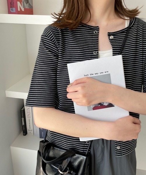 LOWRYS FARM（ローリーズファーム）の「２ＷＡＹコンパクトカーディガンＳＳ　909467（カーディガン/ボレロ・レディース・ホワイト/ブラック/ブルー/その他・FREE）」の4枚目の写真