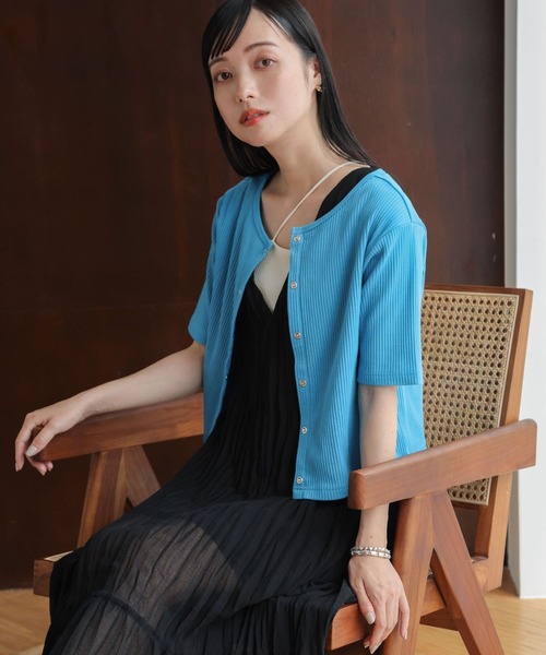 LOWRYS FARM（ローリーズファーム）の「２ＷＡＹコンパクトカーディガンＳＳ　909467（カーディガン/ボレロ・レディース・ホワイト/ブラック/ブルー/その他・FREE）」の20枚目の写真