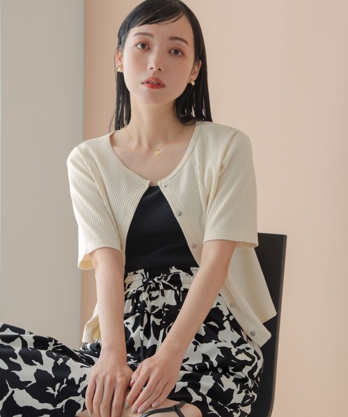 LOWRYS FARM（ローリーズファーム）の「２ＷＡＹコンパクトカーディガンＳＳ　909467（カーディガン/ボレロ・レディース・ホワイト/ブラック/ブルー/その他・FREE）」の14枚目の写真