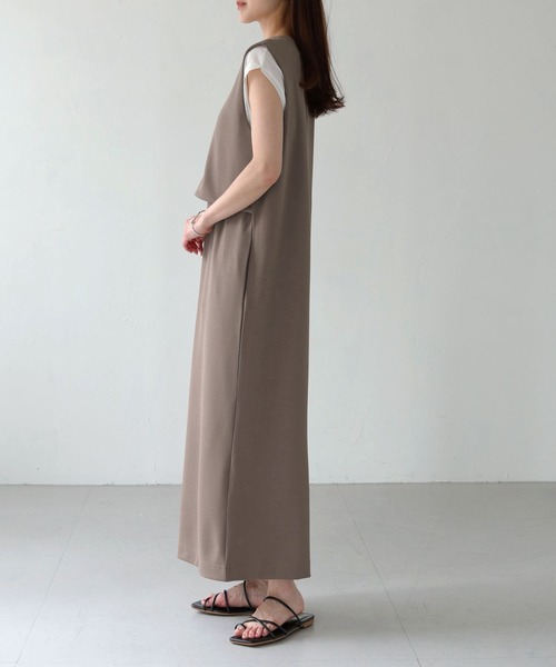 HER CLOSET(ハークローゼット)の「【Vingtrois】レイヤード風ジャンパースカート(ジャンパースカート・レディース・ダークグリーン/ブラック/モカ・M)」の21枚目の写真