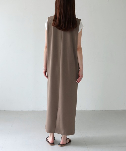 HER CLOSET(ハークローゼット)の「【Vingtrois】レイヤード風ジャンパースカート(ジャンパースカート・レディース・ダークグリーン/ブラック/モカ・M)」の22枚目の写真