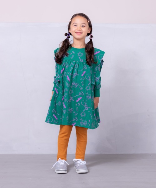 HOGAN RANCH WEAR（ホーガンランチウエア）の「ソウガラスクエアショルダーワンピース（90～130cm）（ワンピース・キッズ・グリーン/ブラウン/ブラック・100/120/110/90/130）」の4枚目の写真