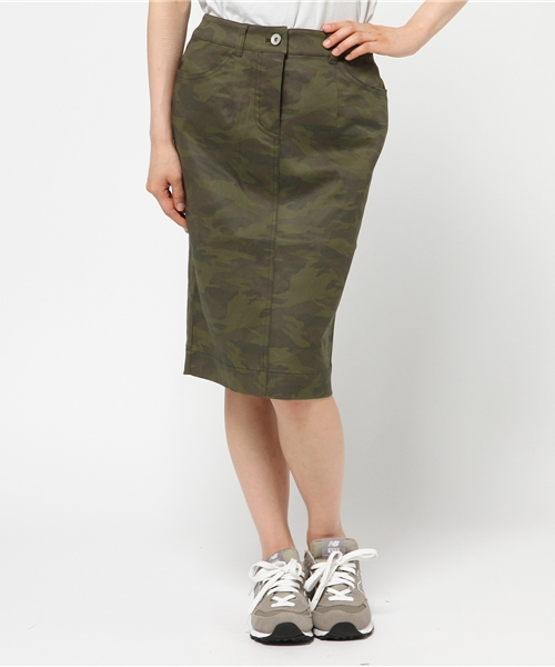 earth music&ecology（アースミュージックアンドエコロジー）の「迷彩タイトタックスカート（スカート・レディース・ライトグレー/ベージュ/カーキ/ネイビー・SMALL/MEDIUM）」の4枚目の写真