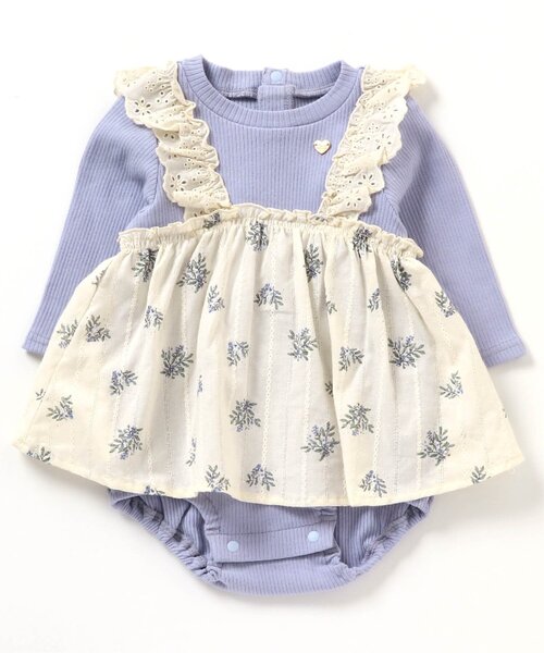 apres les cours（アプレレクール）の「フリル花柄ビスチェカバーオール（ロンパース・キッズ・ピンク/ブルー・70/80）」の7枚目の写真