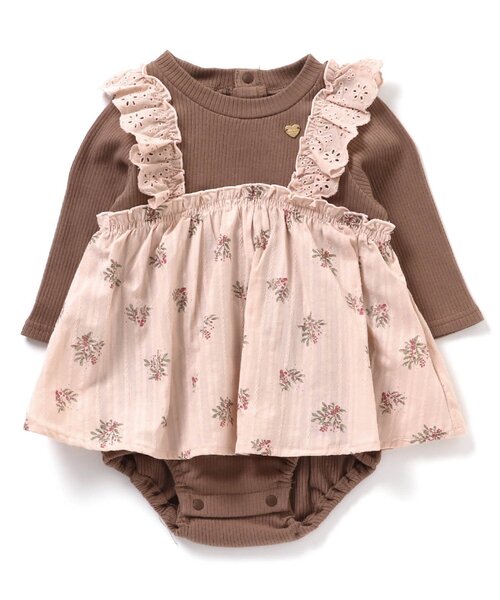 apres les cours（アプレレクール）の「フリル花柄ビスチェカバーオール（ロンパース・キッズ・ピンク/ブルー・70/80）」の10枚目の写真