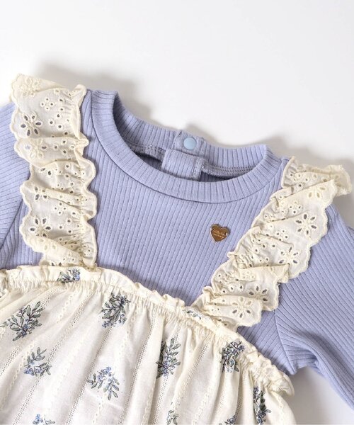 apres les cours（アプレレクール）の「フリル花柄ビスチェカバーオール（ロンパース・キッズ・ピンク/ブルー・70/80）」の13枚目の写真