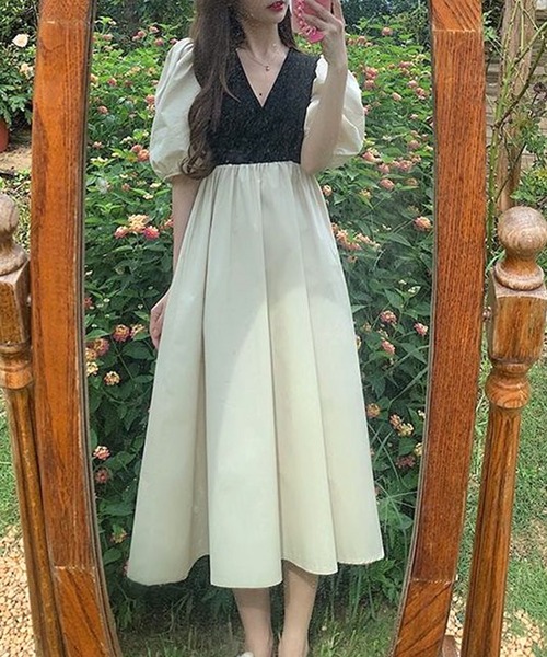 Dewlily（デューリリー）の「ロングリボンカシュクールワンピース（ワンピース・レディース・オレンジ/ホワイト・M/L）」の19枚目の写真