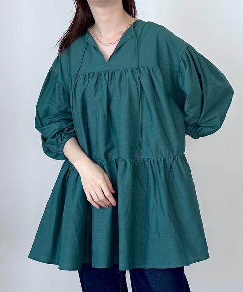 LEPSIM（レプシィム）の「ティアードチュニックブラウス 963973