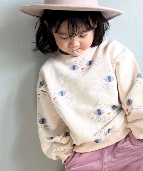 MAKE YOUR DAY（メイクユアデイ）の「WEB限定いろんな柄裏毛トレーナー■80～140cm（スウェット・キッズ・グレー/オレンジ/ネイビー/ライトグレー/アイボリー/ブラック/イエロー/ピンク・120/110/130/90/80/100/140）」の5枚目の写真