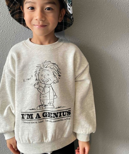 MAKE YOUR DAY（メイクユアデイ）の「WEB限定いろんな柄裏毛トレーナー■80～140cm（スウェット・キッズ・グレー/オレンジ/ネイビー/ライトグレー/アイボリー/ブラック/イエロー/ピンク・120/110/130/90/80/100/140）」の4枚目の写真