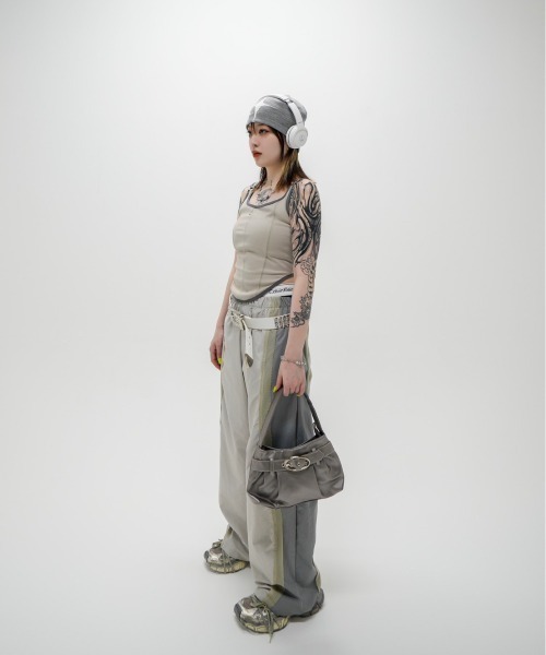 XU（エックスユー）の「ストリートファッション XU エックスユー mesh track pants トラックパンツ ナイロンパンツ ラインパンツ ジョガーパンツ カーゴパンツ テック系（カーゴパンツ・メンズ・ライトグレー・ONE SIZE）」の21枚目の写真