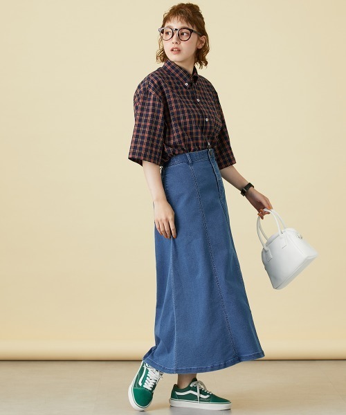 Le temps riche(ルタンリッシュ)の「ハーフスリーブボタンダウンシャツ <Le temps riche>(シャツ/ブラウス・レディース・サックスブルー/ネイビー/グリーン・M/L)」の7枚目の写真