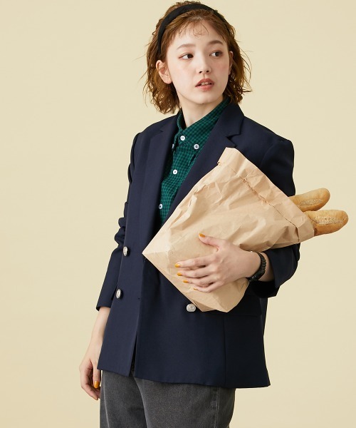 Le temps riche(ルタンリッシュ)の「ハーフスリーブボタンダウンシャツ <Le temps riche>(シャツ/ブラウス・レディース・サックスブルー/ネイビー/グリーン・M/L)」の13枚目の写真