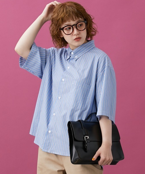 Le temps riche(ルタンリッシュ)の「ハーフスリーブボタンダウンシャツ <Le temps riche>(シャツ/ブラウス・レディース・サックスブルー/ネイビー/グリーン・M/L)」の12枚目の写真