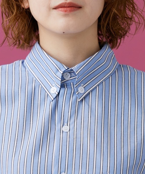 Le temps riche(ルタンリッシュ)の「ハーフスリーブボタンダウンシャツ <Le temps riche>(シャツ/ブラウス・レディース・サックスブルー/ネイビー/グリーン・M/L)」の8枚目の写真