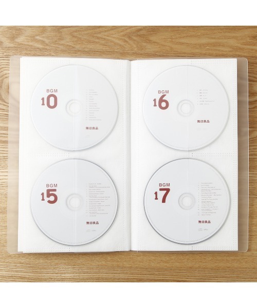 無印良品(ムジルシリョウヒン)の「ポリプロピレンCD・DVDホルダー・2段 20枚収納(40ポケット)(ステーショナリー・メンズ・クリア・FREE)」の2枚目の写真