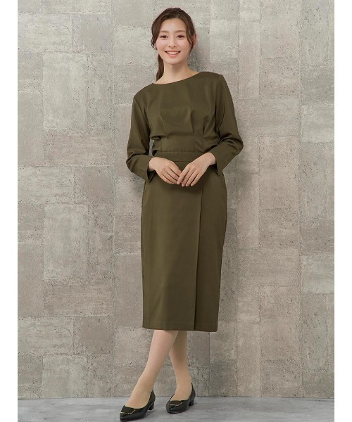 Perfect Suit FActory（パーフェクトスーツファクトリー）の「【お仕事OK】ダブルツイル　ペプラムブラウス　ピンク/カーキ（シャツ/ブラウス・レディース・カーキ/サーモンピンク・L/S/M）」の11枚目の写真