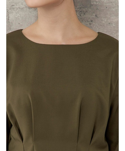 Perfect Suit FActory（パーフェクトスーツファクトリー）の「【お仕事OK】ダブルツイル　ペプラムブラウス　ピンク/カーキ（シャツ/ブラウス・レディース・カーキ/サーモンピンク・L/S/M）」の6枚目の写真