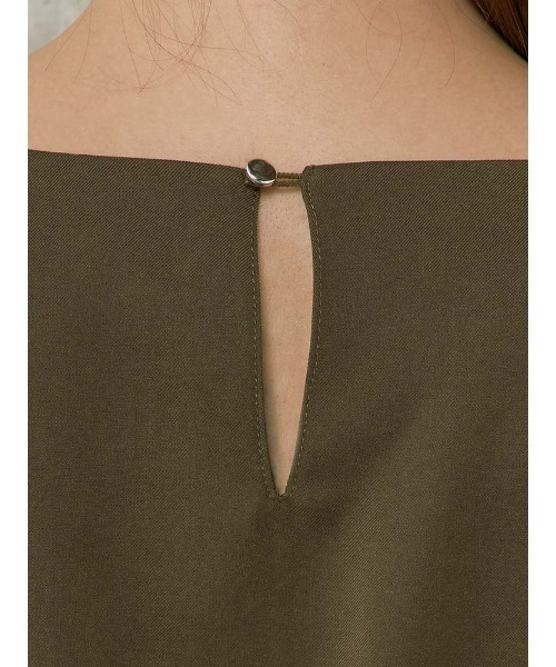 Perfect Suit FActory（パーフェクトスーツファクトリー）の「【お仕事OK】ダブルツイル　ペプラムブラウス　ピンク/カーキ（シャツ/ブラウス・レディース・カーキ/サーモンピンク・L/S/M）」の9枚目の写真