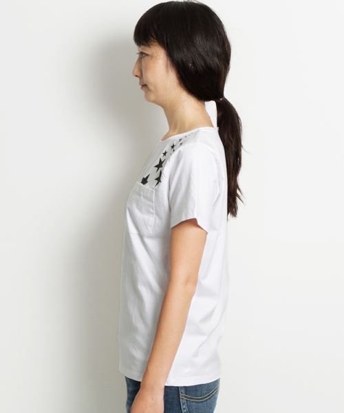 AMERICAN RAG CIE（アメリカンラグシー）の「AMERICAN RAG CIEオーガニックコットンプリントTシャツ【スター】/208-AHW-HDF01（Tシャツ/カットソー・レディース・ホワイト/オリーブ・FREE）」の11枚目の写真