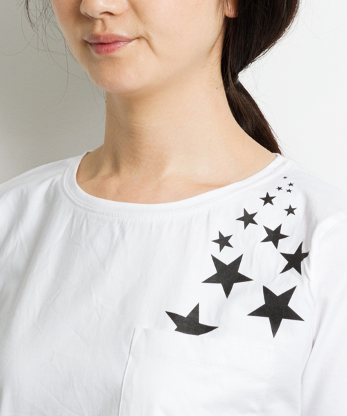 AMERICAN RAG CIE（アメリカンラグシー）の「AMERICAN RAG CIEオーガニックコットンプリントTシャツ【スター】/208-AHW-HDF01（Tシャツ/カットソー・レディース・ホワイト/オリーブ・FREE）」の14枚目の写真