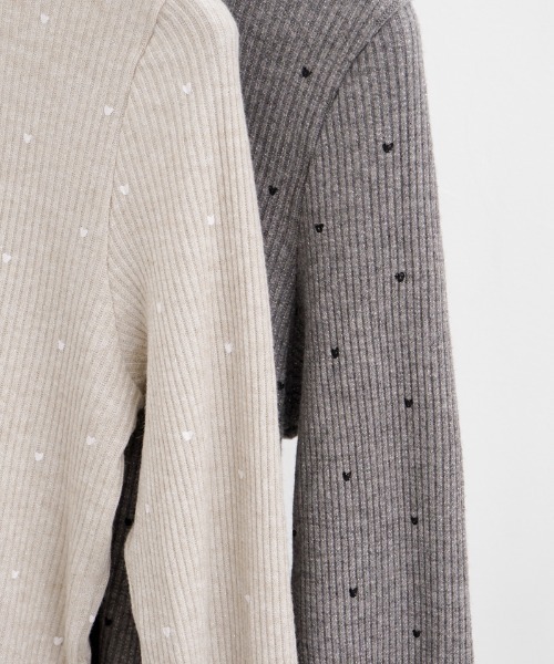 flower(フラワー)の「ハートリブトップ2(Tシャツ/カットソー・レディース・グレー/アイボリー・FREE)」の19枚目の写真