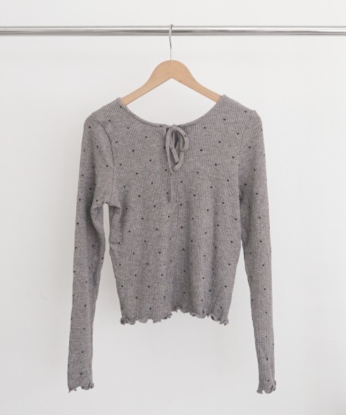 flower(フラワー)の「ハートリブトップ2(Tシャツ/カットソー・レディース・グレー/アイボリー・FREE)」の20枚目の写真